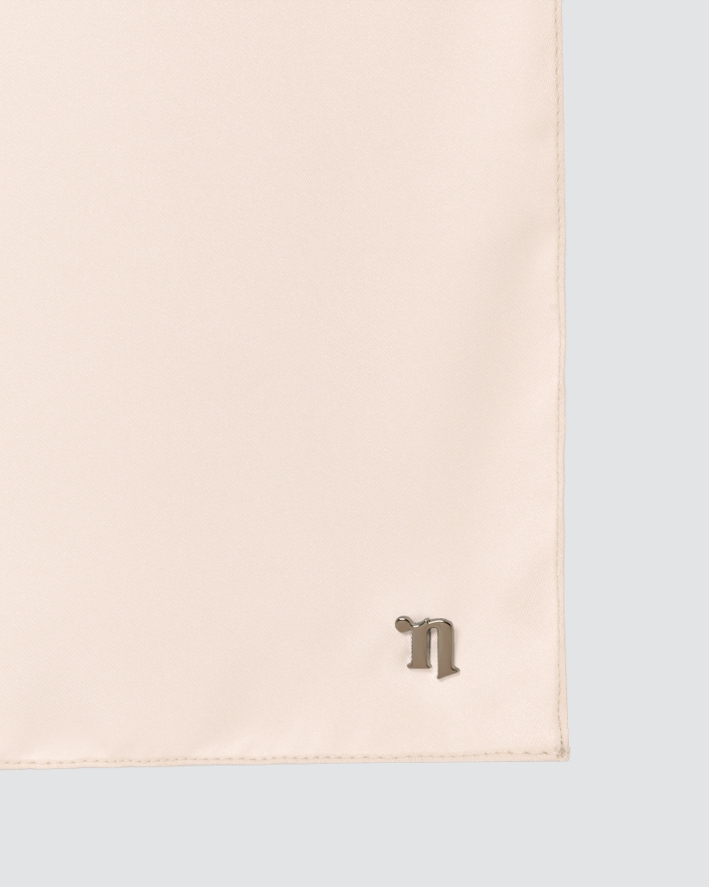 TAHIRA SATIN TWILL SQUARE - EGGSHELL