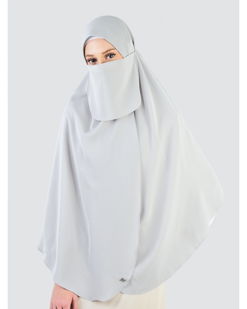 X-PRESS KHALEESI KHIMAR WITH NIQAB - COLD GREY