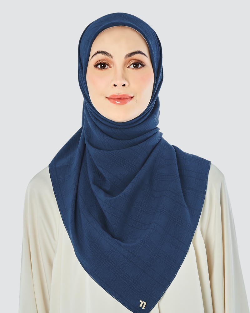 X-PRESS TEXTURED CHIFFON SQUARE - DARK BLUE