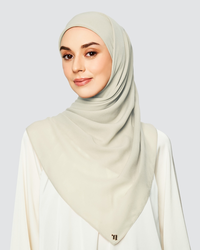 YASMINE WOOL CHIFFON SQUARE - LIGHT TAUPE
