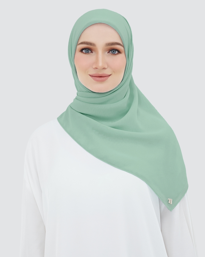 YASMINE WOOL CHIFFON SQUARE - SAGE [OLD]