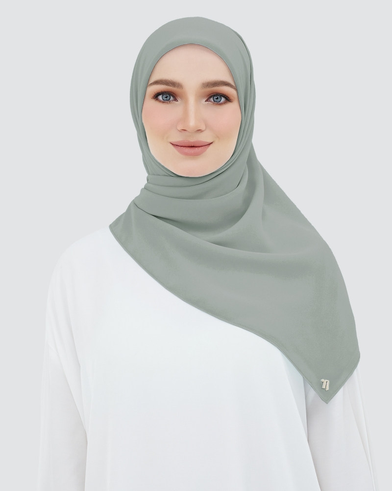YASMINE WOOL CHIFFON SQUARE - SMOKEY GREY